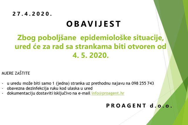 OD 4. 5. 2020. OTVOREN URED