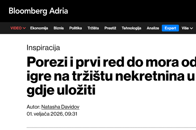 VLATKO MRVO&Scaron; NA BLOOMBERG ADRIA O TR&Zcaron;I&Scaron;TU NEKRETNINA I TRENDOVIMA