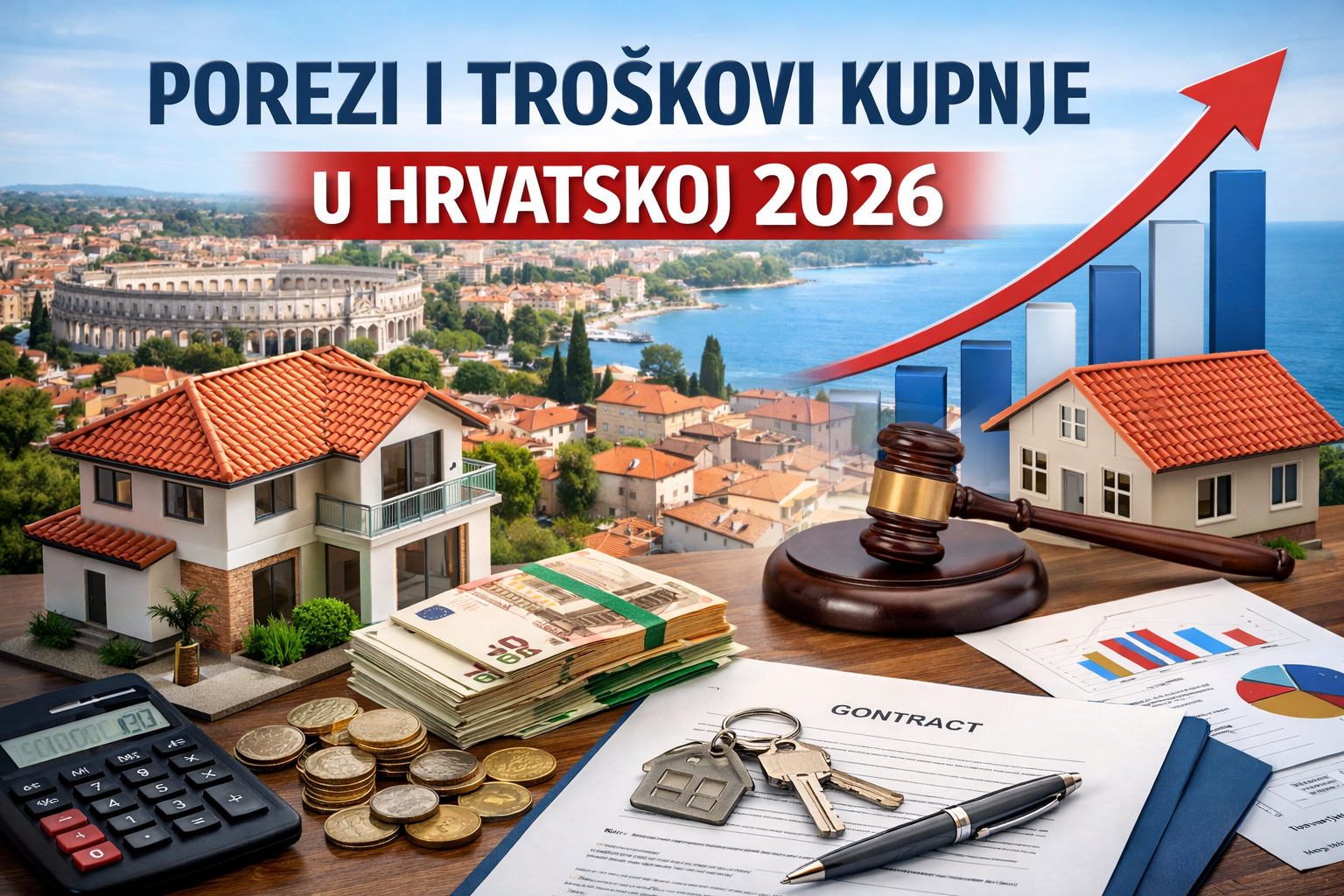 Porezi i tro&scaron;kovi kupnje nekretnine u Hrvatskoj 2026