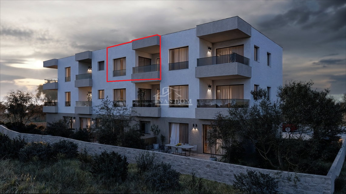 Vodice - Dvosoban stan S9 s pogledom na more, drugi kat, novogradnja